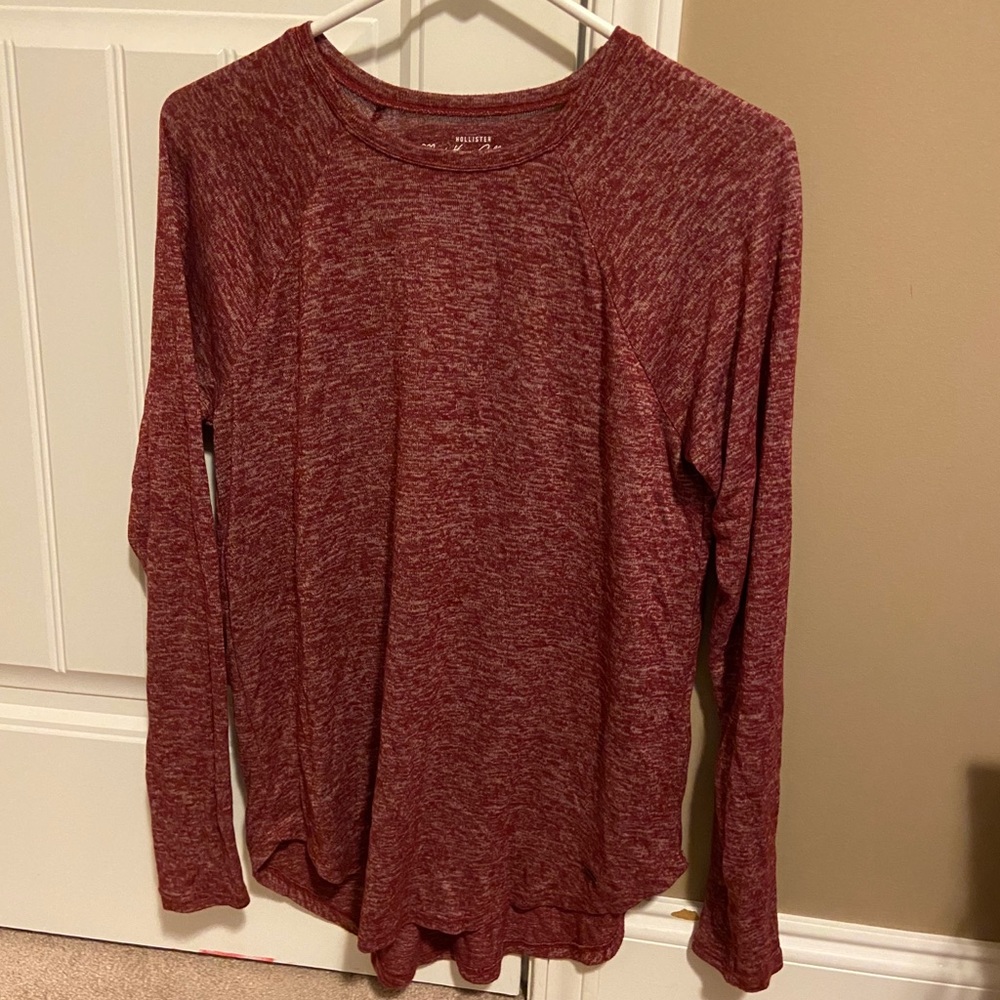 Red Hollister long sleeve t shirt size medium